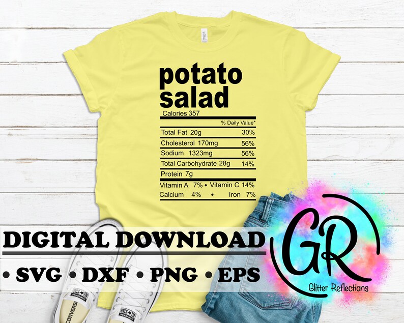 Potato Salad Svg Nutrition Facts SVG PNG DXF Eps Vector Etsy