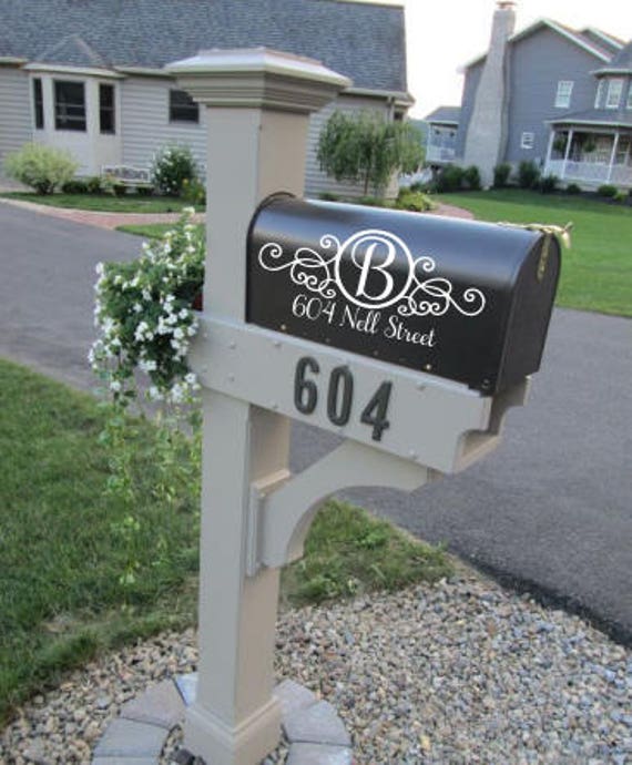 Personalized Mailbox Numbers Street Address with Monogram Mailbox