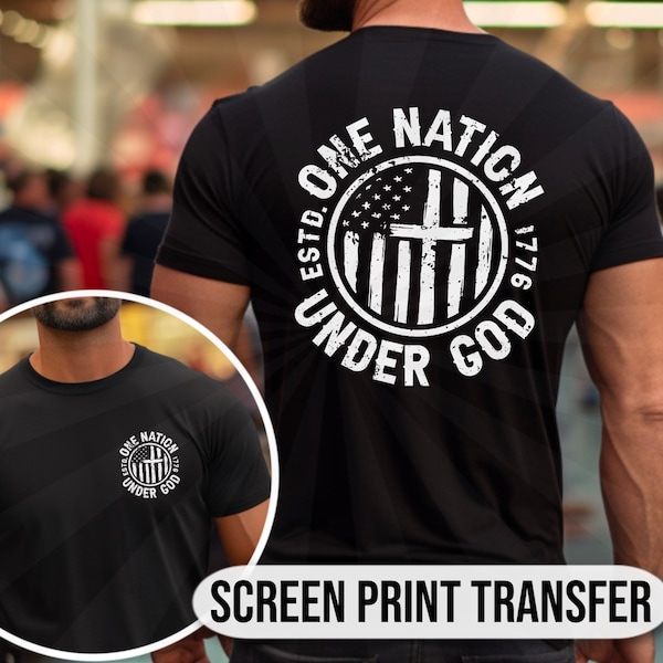 One Nation, Under God Screen Print Transfer| Screen Print| Shirt Transfer| Shirt Making| DIY| Making Shirts| Transfers| One Nation