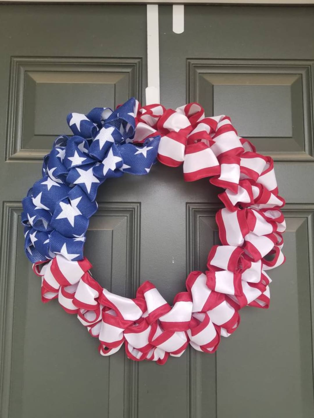 4th of July Wreath Patriotic Wreath Door Hanger Patriotic - Etsy