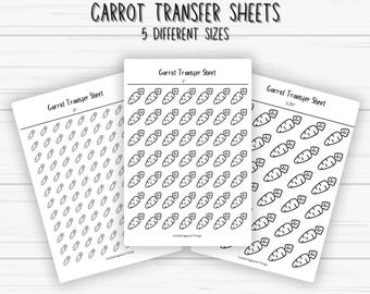 Carrot Royal Icing Transfer Sheets – Printable Cookie Decorating Template for Easter Cookies