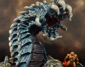 Icy Blue Worm "Miniature" (Reaper Miniatures' "Goremaw, Great Worm")