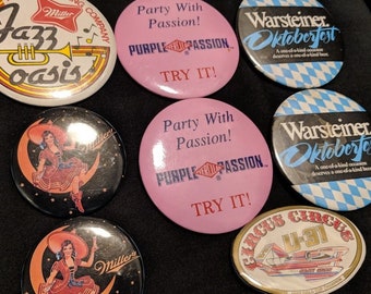 Vintage Beer and Alcohol Pins and Buttons
