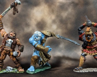 Hill, Fire, and Storm Giant Miniatures (from the Reaper and Reaper Bones lines)