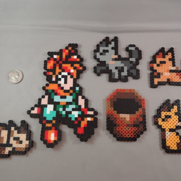 Chrono Trigger - Crono and Friends: Perler Bead Art (Magnet, Ribbon, Plain)