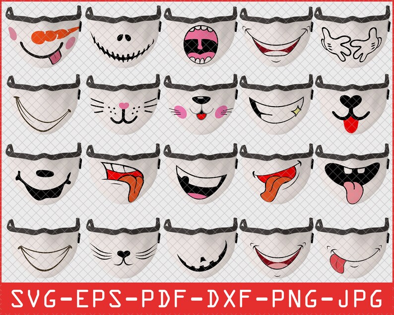 Download Kids Face Maskers Svg Gezichtsmasker Funny Face Mask | Etsy