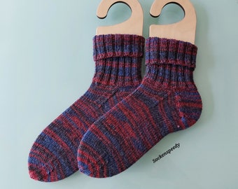 Handgestrickte Wollsocken Herren Gr. 42/43 - 6-fädig Herrensocken Stricksocken Männersocken warme Socken Männer Geschenk Papa Vatertag