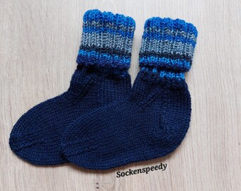 gestrickte Babysöckchen Kindersocken Gr. 18/19 Kinderstrümpfe Wollsocken Kinder Stricksocken Kinder dicke Kindersocken Wollsocken Jungs