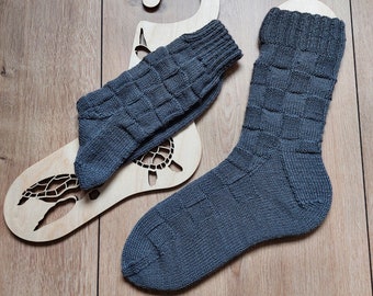 gestrickte Socken für Herren Gr. 42/43 Wollsocken Herrensocken Stricksocken Männersocken Mustersocken Wintersocken warme Socken für Männer