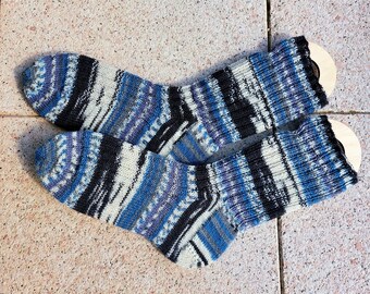 gestrickte Socken Gr. 46/47 Wollsocken Herren Stricksocken Herren Männersocken Kuschelsocken dicke Socken Socken Übergröße Wollsocken Männer