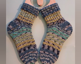 Knitted socks (40/41) wool socks/women's socks/knitted socks/winter socks/glitter socks/thick socks/warm socks - NEW - christmas socks