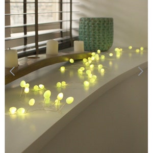 White or green or peach opaque teardrop fairy lights image 9