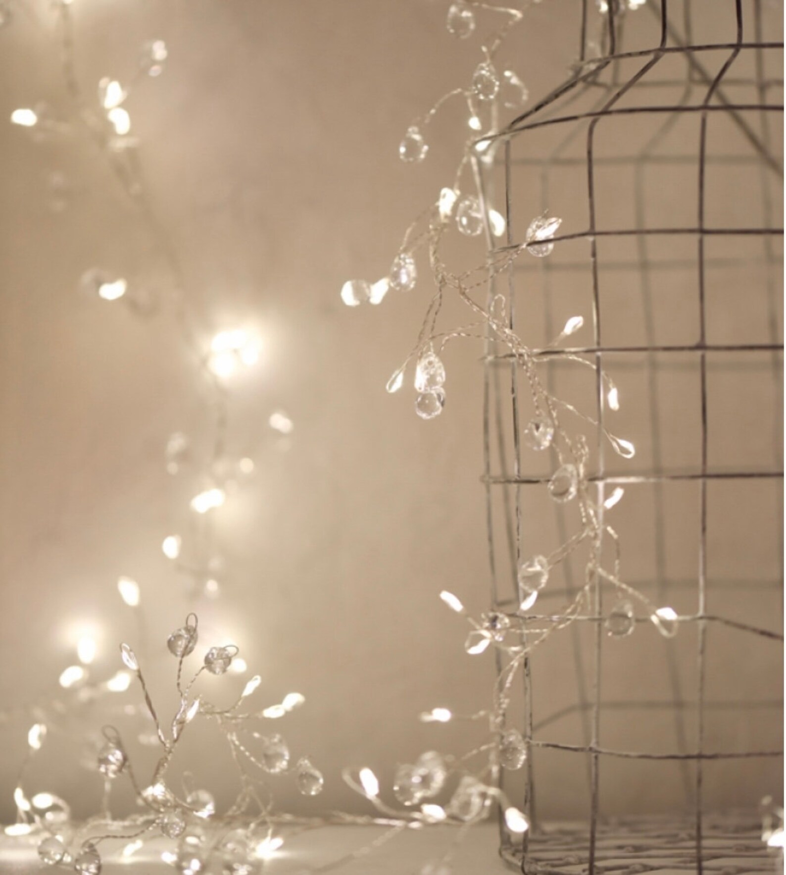 Warm White Crystal Cluster Fairy Lights Battery or Mains - Etsy UK