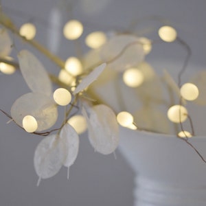 White or green or peach opaque teardrop fairy lights image 6