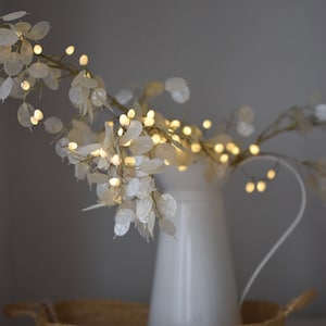 White or green or peach opaque teardrop fairy lights image 8