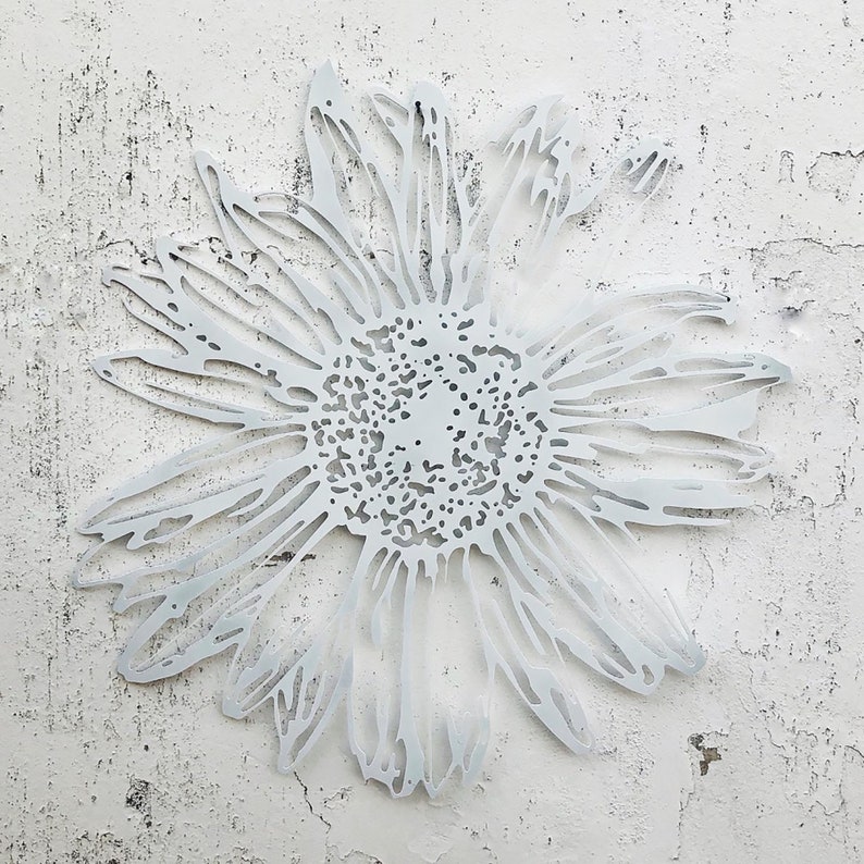 2D Metal Wall Art Daisy Flower Wall Sculpture Flower Wall Etsy