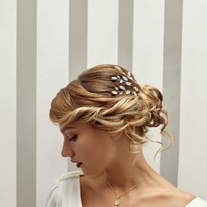 Pic à chignon mariée, Faith, Pics à chignon mariée, coiffure mariage, Coiffure mariée romantique, pic à chignon strass, bleu, pic à chignon image 3