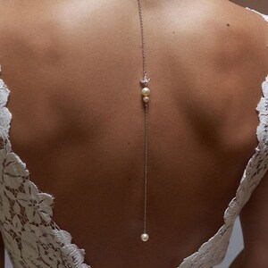 Zurück Juwel Braut Strass, Caty, Silber Braut Halskette, romantische Braut Halskette, Juwel zurück Braut Strass, gold rosa Braut Juwel