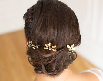 Pic à Chignon Mariée Doré Léonor Pics à Cheveux Coiffure Etsy