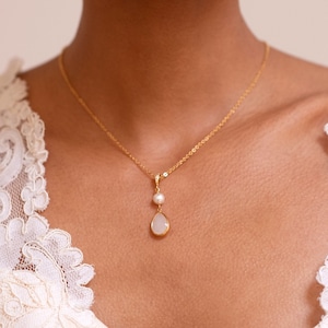 Pearl wedding necklace, Penny, pearl solitaire necklace, Ivory pearl bridal necklace, Wedding jewelry, bridal pearl, wedding pearl necklace.