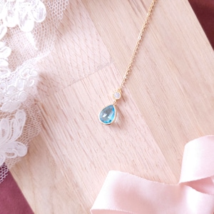 Bridal back jewel, Gepsy, Jewel for blue necklace, Bridal back pendant, Blue bridal jewelry, pendant or necklace falling in the back
