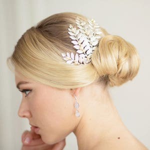 Wedding comb, bridal comb, Héléna, boho comb hair jewelry, leaves, bridal leaf comb, wedding leaves, head accessory image 4
