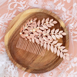 Wedding comb, bridal comb, Héléna, boho comb hair jewelry, leaves, bridal leaf comb, wedding leaves, head accessory image 6