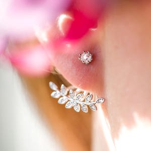 Bridal leaf earrings, Paloma, bridal jewelry, leaf jewelry, leaf wedding earrings, silver wedding jewelry