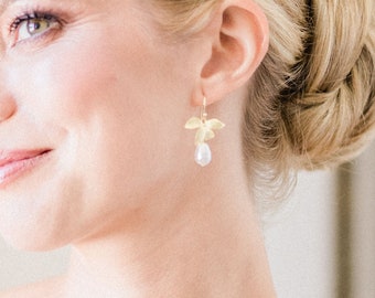 Bijoux Feuille Ear Stud Orchidée Fleur Boucles d'oreilles Cristal Bleu Perle Crochet Dangle Bijoux Feuille Ear Stud Orchidée Fleur Boucles d'oreilles Cristal Bleu Perle Crochet Dangle