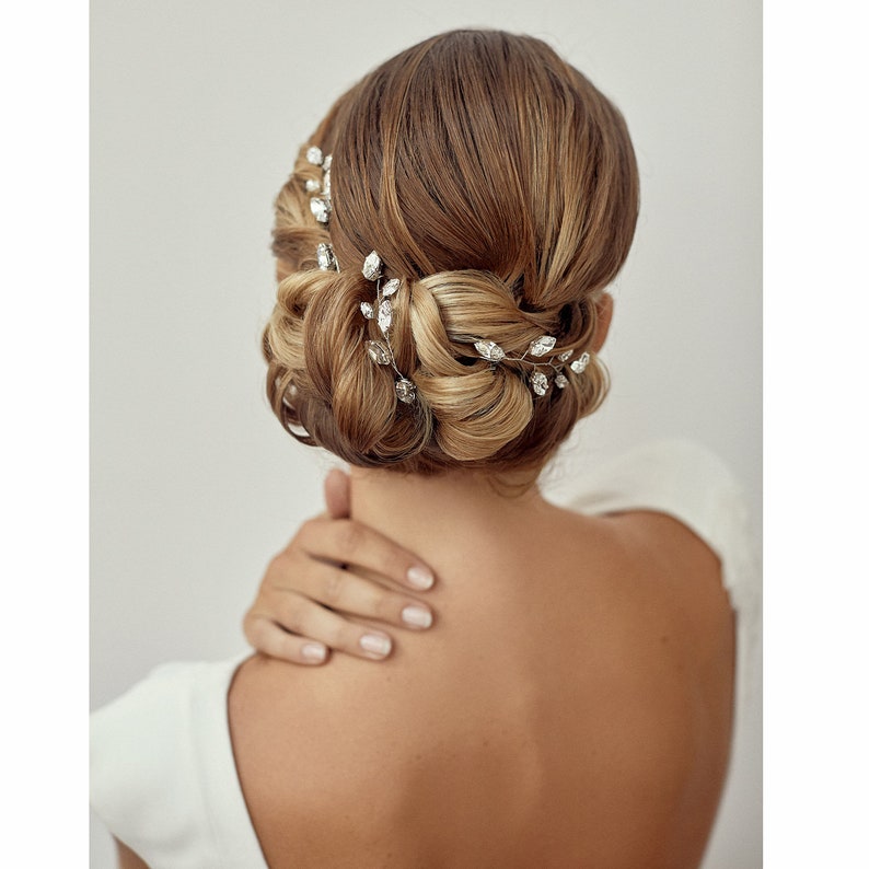 Pic à chignon mariée, Faith, Pics à chignon mariée, coiffure mariage, Coiffure mariée romantique, pic à chignon strass, bleu, pic à chignon image 6