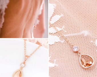 Collier  et bijou de dos mariée rose gold, Bijoux de dos mariage - anais - Bridal BackDrop Necklace, Bridal Back Drop, Collier de dos mariée