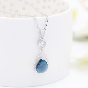 Blue bridal necklace, Blue wedding jewelry, Foxy, Bridal necklace, Boho wedding jewelry, Romantic wedding jewelry, Blue jewelry, Blue necklace