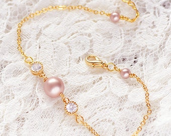 Pearl bridal bracelet, Manohé, Rhinestone wedding bracelet, Pearl bridal bracelet, France wedding jewelry, Boho bridal jewelry, Bridal jewelry