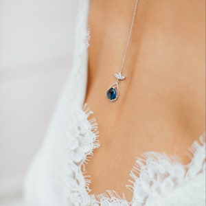Back jewel for boho bridal necklace. Jewel for romantic backless dress. Back pendant. Catnys
