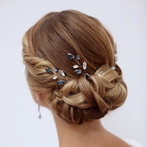 Pic à chignon mariée, Faith, Pics à chignon mariée, coiffure mariage, Coiffure mariée romantique, pic à chignon strass, bleu, pic à chignon image 7