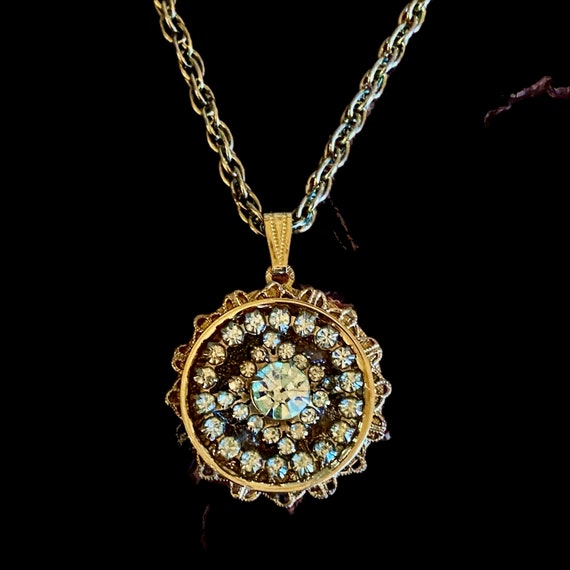 Repurposed Vintage Rhinestone Brooch Necklace
