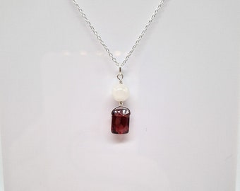 Garnet and Moonstone Necklace