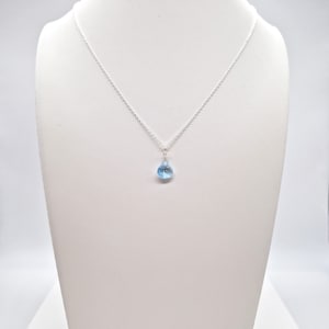 Sky Blue Topaz Necklace, Genuine Topaz pendant, available in gold filled, rose gold filled, or sterling silver.