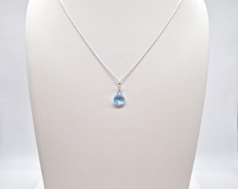 Sky Blue Topaz Pendant Necklace, Sterling Silver, Gold Filled