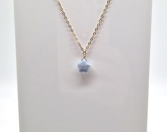 Opal pendant, natural blue opal star on a gold filled, rose gold filled, or sterling silver chain.