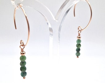 Emerald May Birthstone Earrings: Gold Filled or Sterling Silver