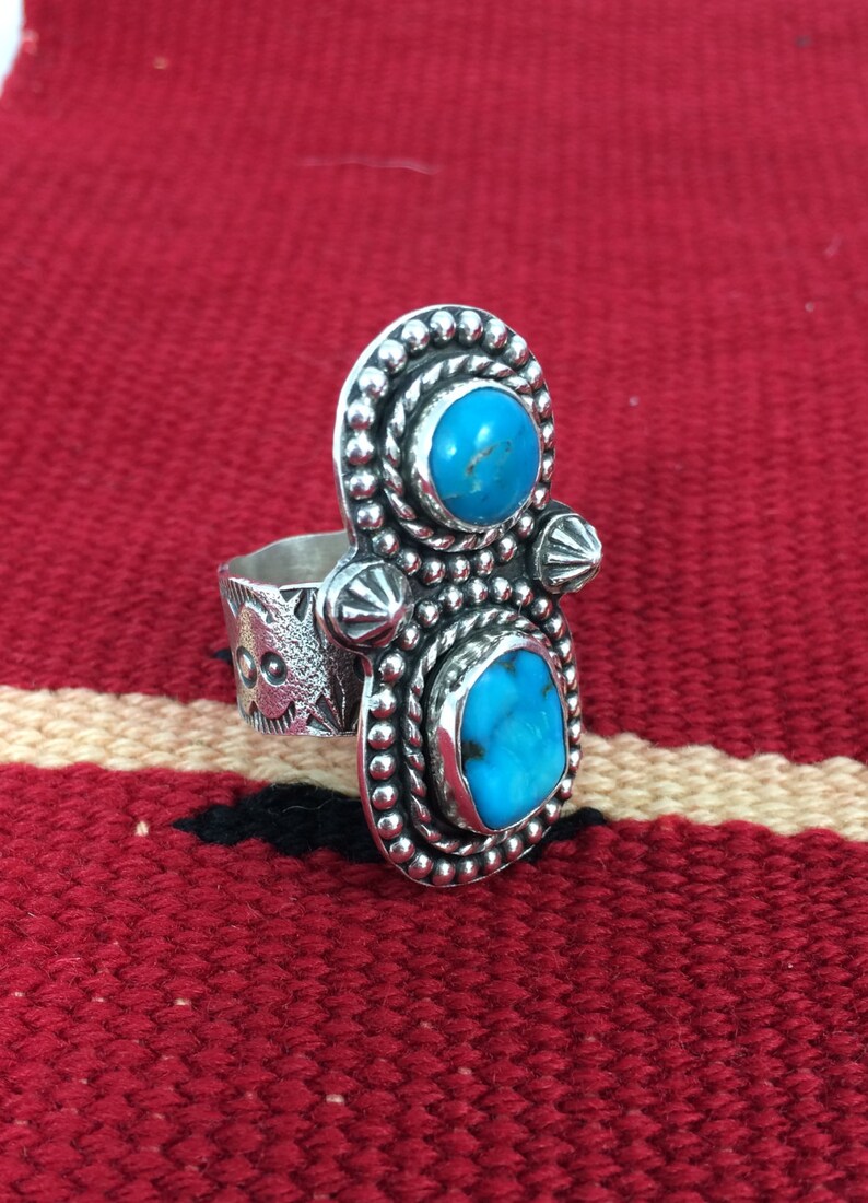 Sterling Rope Turquoise Ring main image 0