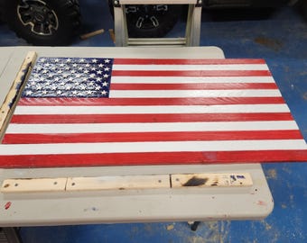 US Wood American Flag, Veteran made