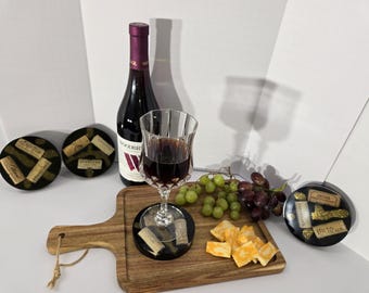 Wine corkCoasters with Gold like Veins