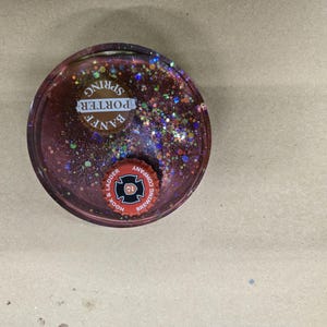 4 inch red resin Beer Themed coasters (6) with sparkle and metallic resin