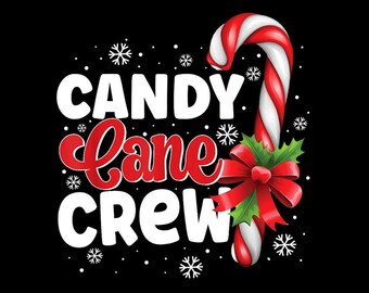 Candy Cane Crew Christmas Candy Love Pajama Digital PNG.