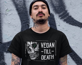 Vegan Till Death T-shirt, Vegan T-shirt, Animal Rights, Vegan Apparel, Animal Rights, Animal liberation, Anti Fur , Vegan Till Death Shirt