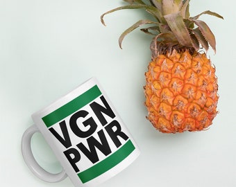 Vegan Power Coffe Mug, Vegan Mug, Vegan Coffee Mug, Coffee Mug, Mug, Plant Based ,Vegan Power, Dairy Free, Meat Free, Animal Rightse