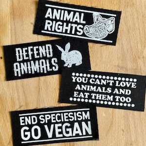 Vegan Patches Pack Size 12*5 CM, Animal Rights, Defend Animals, End Speciesism, Go Vegan, Vegan Patch, Patch, Love Animals, Vegan Activist