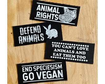 Vegan Patches Pack Size 12*5 CM, Animal Rights, Defend Animals, End Speciesism, Go Vegan, Vegan Patch, Patch, Love Animals, Vegan Activist